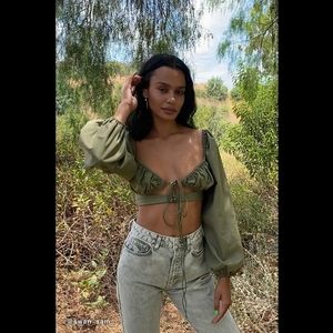 UO Lioness Break My Stride Tie-front Top